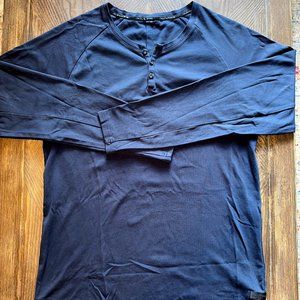 Alphalete Lux Long Sleeve Henley (Navy Blue)